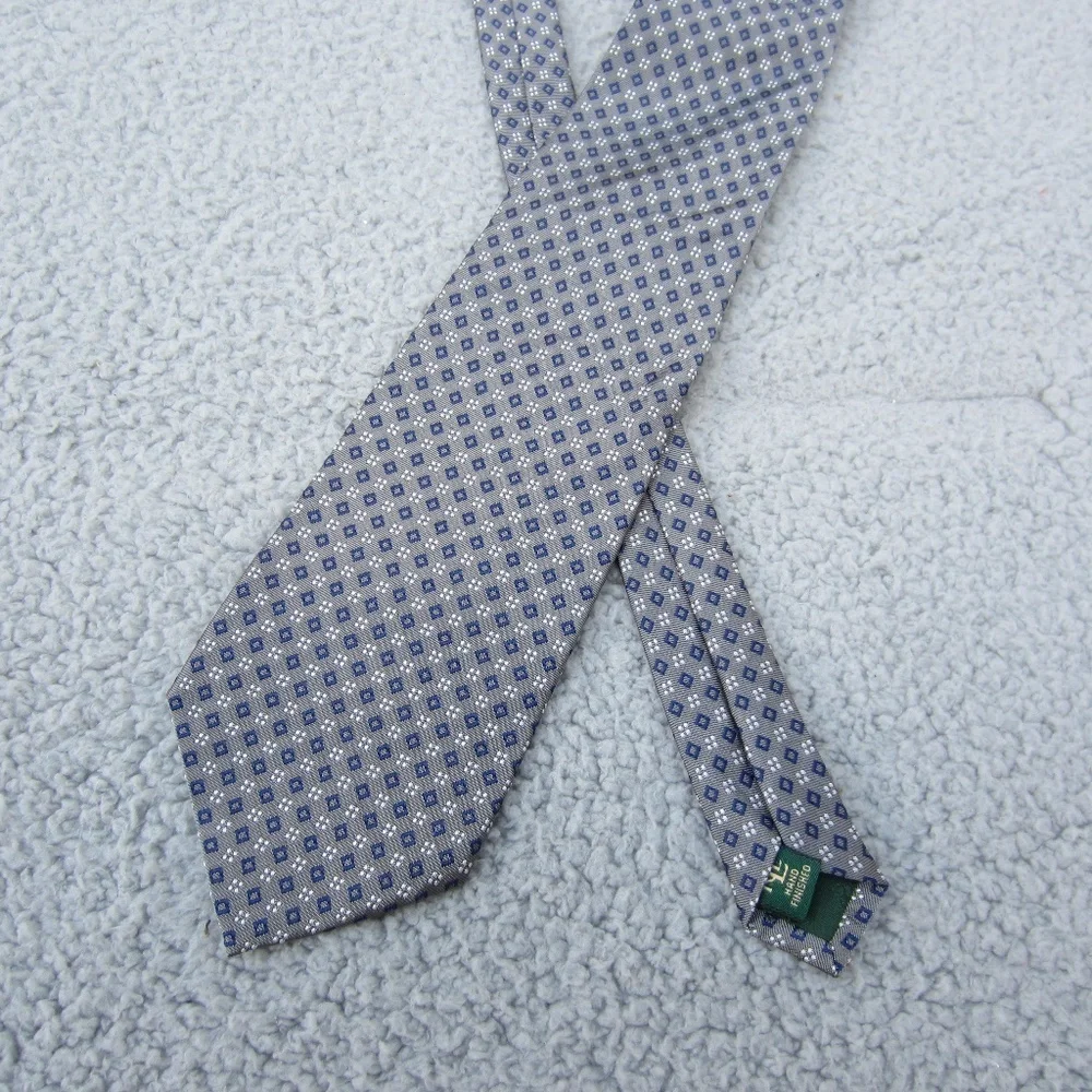 Lauren Ralph Lauren Men's Tie Blue‎ Geometric Luxury Silk Tie Made In USA…